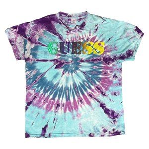 Vintage 90s Guess Jeans Logo Tee Tie Dye Distressed T-Shirt